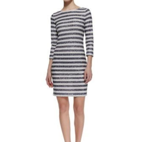 🆕 Alice + Olivia Pammy Striped Sequin Dress✨ - Picture 3 of 6